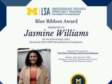 2021 UROP Spring Symposium Blue Ribbon IG 1 